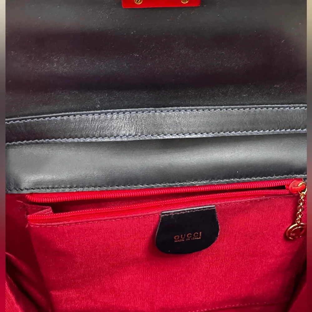 Gucci Vintage Black Leather Clutch/Shoulder Bag - Picture 13 of 17